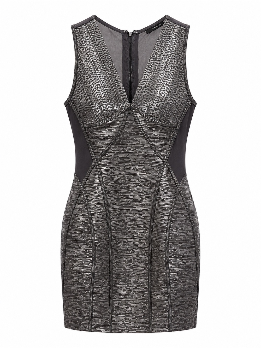 Ark & Co Metallic Charcoal Bodycon Mini Dress